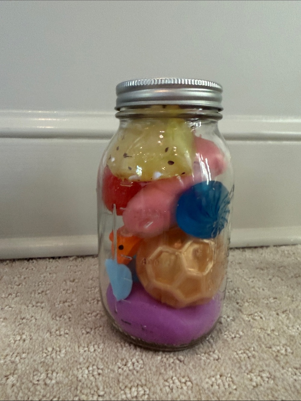 mystery squishy jar with 10+ items